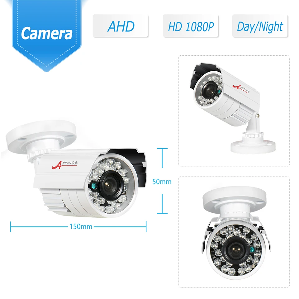 ANRAN 8CH HDMI AHD DVR HD День Ночь 3000TVL 2 0 MP Водонепроницаемая наружная ИК камера CCTV