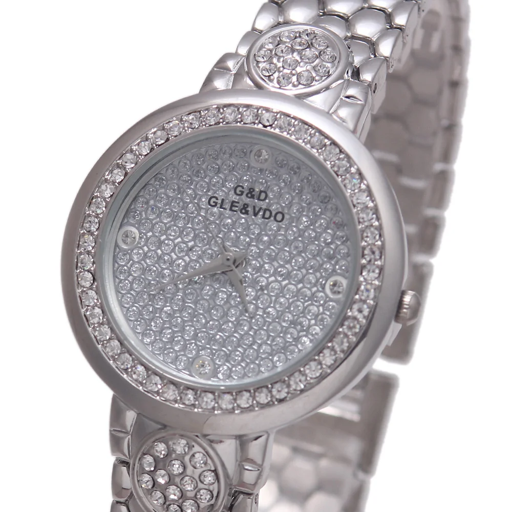 Relógio de Pulso Luxo Nova Marca & d Mulheres Prata Aço Inoxidável Quartzo Dress Ver Lady Pulseira Relógio Relojes Mujer 2020 g