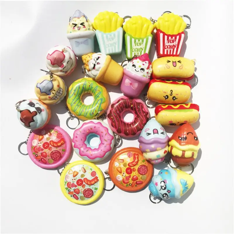 

M89CNew Squishy Cake IceCream Doughnut Slow Rising Squishy Food Keychain Phone Strap