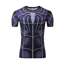 2016 super hero spider-man quick dry compressed lycra tights news cultivate one’s morality short sleeve T-shirt free shipping