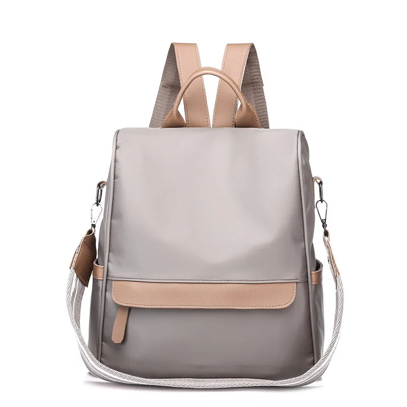Нейлоновый рюкзак женская сумка новая многофункциональная Противоугонная школьная сумка простая повседневная Дорожная сумка на плечо - Цвет: Серый