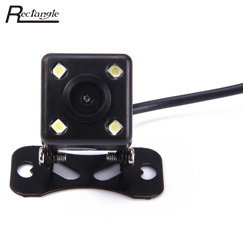 

Rectangle Car Rear View Camera IP67 4 LED Night Vision Waterproof Wide View Parking Assistance Camera Parking Cam Universal