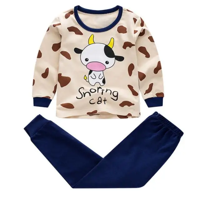 Kids Sleepwear Long Sleeve Pajama Sets Autumn Winter Baby Girls Clothes