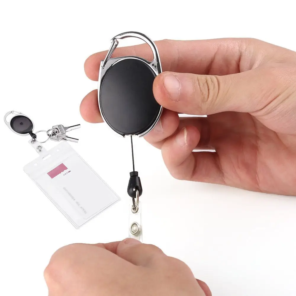 Details about / #10 Ten Retractable Reel ID Badge Key Card Name Tag Holders with Metal Clip