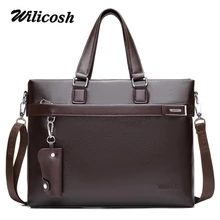 Wilicosh новая мужская сумка кожаный портфель s мужская деловая сумка через плечо мужской портфель кожаная сумка на плечо для ноутбука DF0329