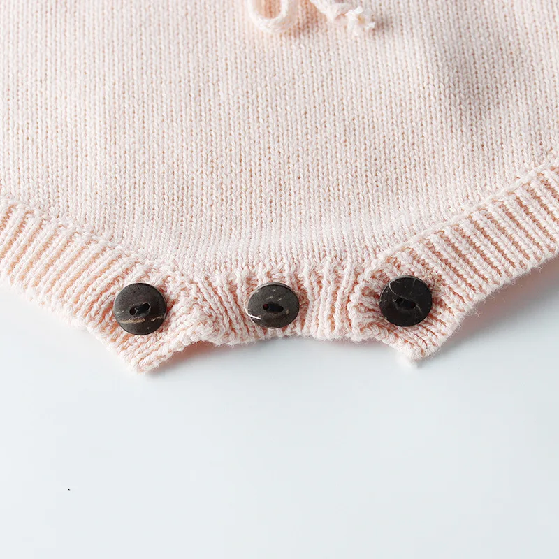 Newborn Baby Girls Long Sleeve Rompers Winter Clothes Princess Toddler Infant Girls knitted Jumpsuit Autumn Overalls Clothing (4)