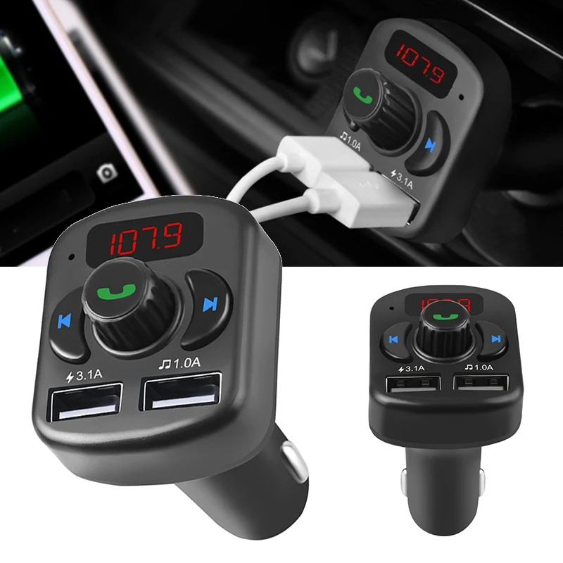 Авто Bluetooth Hands-free вспомогательный аудиоресивер fm-адаптер передатчик USB зарядное устройство