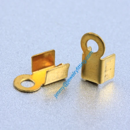

2013 jewelry findings Base metal foldover crimps for cord Chain end caps chain welding die struck shipping free