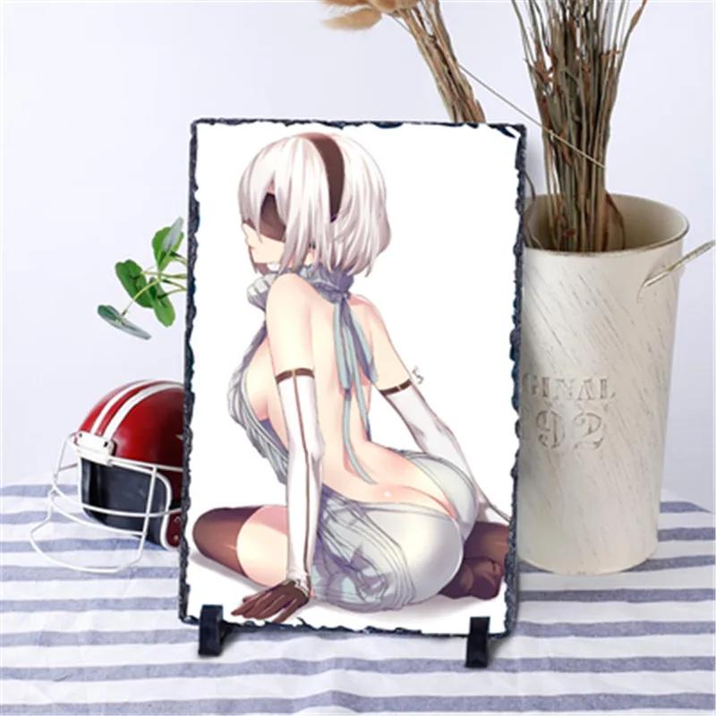 15X20 см НИР: автоматы YoRHa № 2 Тип B сланец живопись творческий мультфильм робот Ремесленная живопись настольные украшения X996