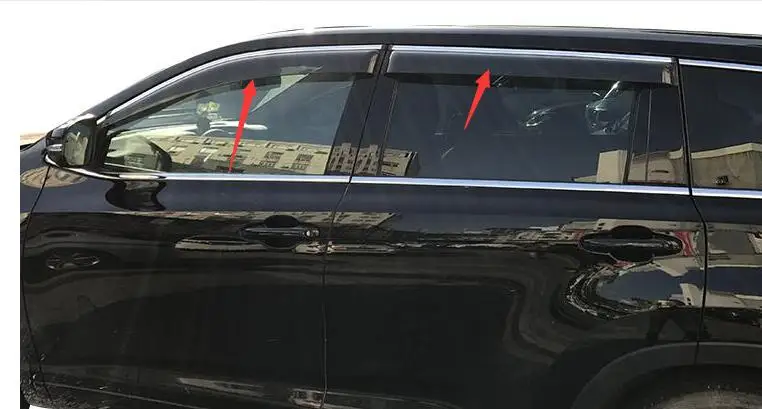 Finestrini laterali Pioggia Deflettori Guardia Visiera Weathershields Porta Ombra Shield Fit Per Toyota Highlander Kluger 2014 2015 2016 2017