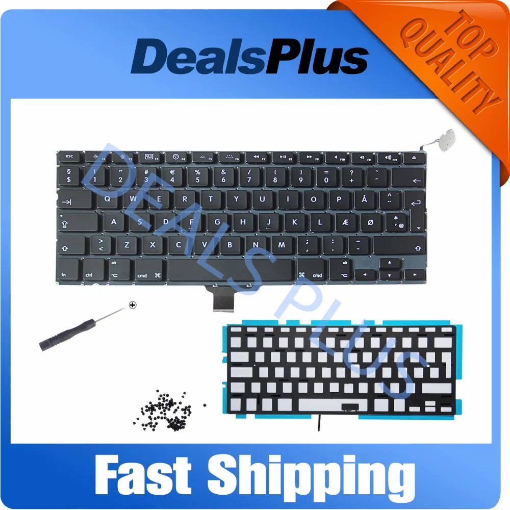 

New Danish DK Denmark Nordic Keyboard WITH SCREWS + BACKLIT BACKLIGHT For MacBook Pro 13 inch A1278 2009 - 2015 Year