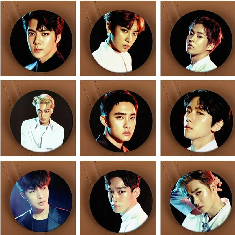 Ulzzang EXO NX действие Монстр один альбом стиль брошь harajuku медаль лежала Sehun Chanyeol Baekhyun Do Kai Suho Chen k pop k-pop