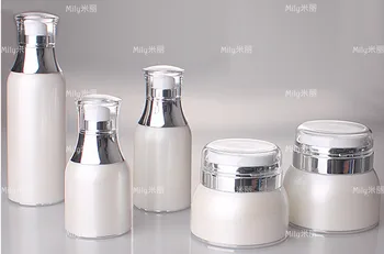 

10pcs/Lot Cosmetic Packing Bottles Pearl White 30G 50G Airless Cream Jar 30ML 50ML 100ML Airless Lotion Pump Bottle