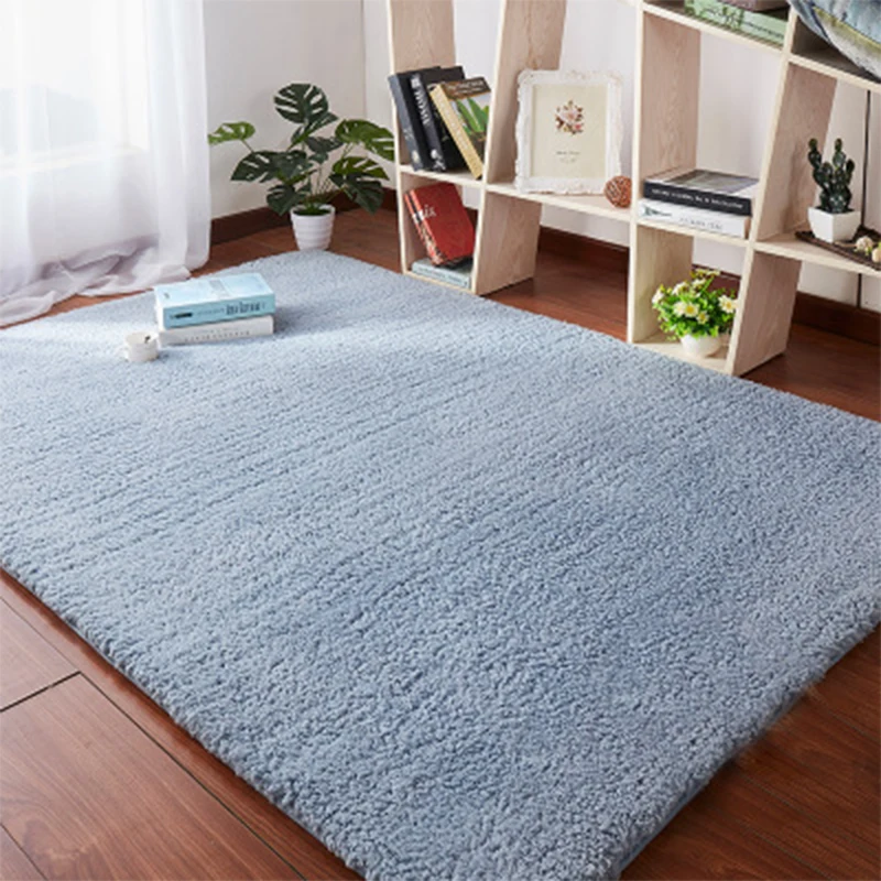 Нордический сплошной ворс большой размер ковер для гостиной противоскользящие мягкие плюшевые ковры для спальни домашний декор из искусственного меха коврики