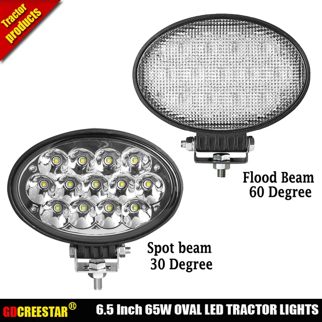 Oval 65W led tractor work lights 12V 24V Spot flood Led Car lights for For Heavy Duty