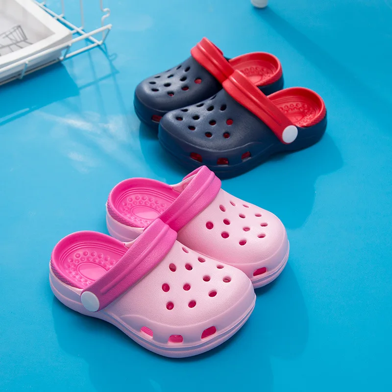 2019 Summer Children Slippers Girls Boys Cute Solid Color Fashion Hold Out Kids Sandals Anti-Slip Home Shoes Baby Beach Shoes