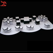 Модные украшения Дисплей счетчик витрина Белое и черное кольцо браслет организатор деревянный держатель кольцо хранения Дисплей Set86* 35*8 см