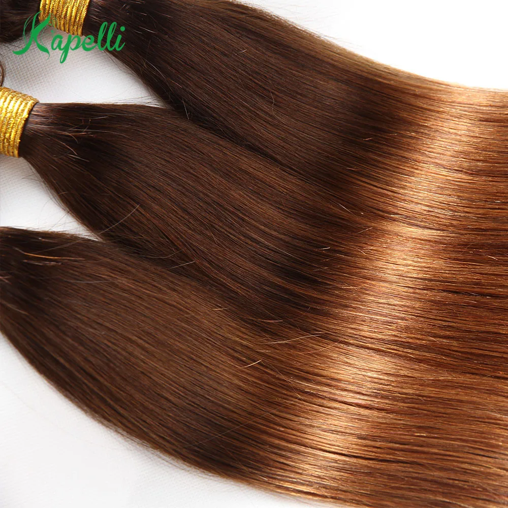 4/30 коричневые прямые бразильские пучки волос плетение 1 шт. не Реми человеческие волосы для наращивания предварительно цветные волосы переплетение 100 г