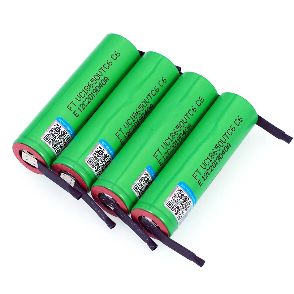 VTC6 3,7 V 3000 mAh 18650 литий-ионная аккумуляторная батарея 20A разряда VC18650VTC6 батареи+ DIY никелевые листы