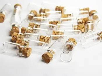 

11x22mm Wholesale 500pcs Empty Glass Bottle Wishing with Corks Pendant DIY jewelry Finding