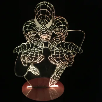 

Colorful LED 3D Vision Night Light For Spiderman Image Touchment Control Color 3D Night Lamp Desk Light