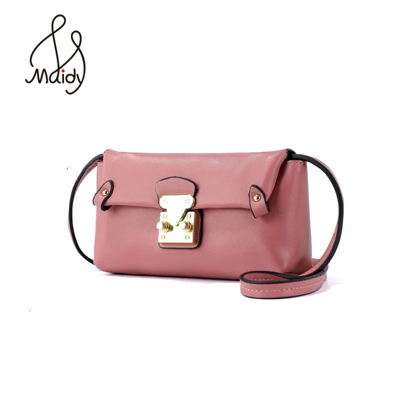 

Maidy Luxury Lady Fashion Women Ladies Flap Shoulder Crossbody Mini Handbag Rivet Hasp Lock Split Leather Messenger Bags Design