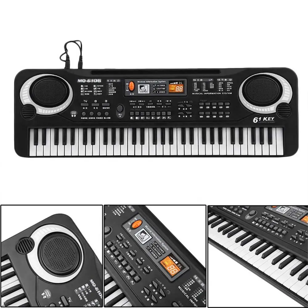 

Newly 61 Keys Electronic Music Keyboard Organ with Microphone Children Early Educational Tool BFE88