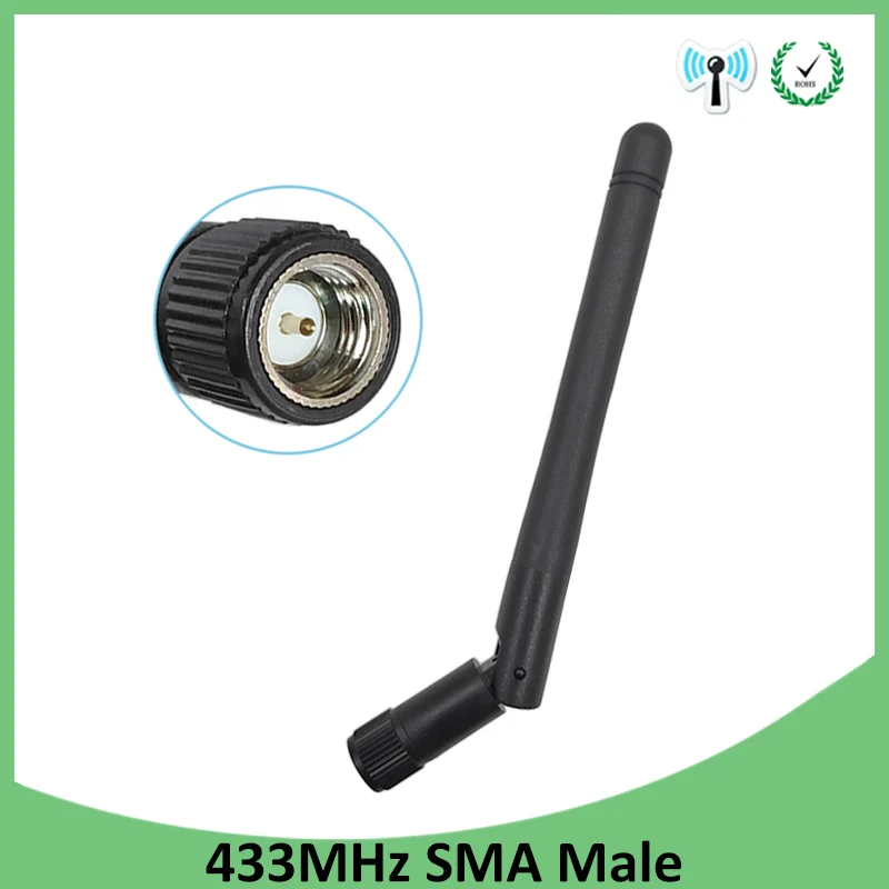 

5pcs 433MHz Antenna 3dbi SMA Male Connector folding 433 mhz antena waterproof directional antenne wireless Receiver for Lorawan