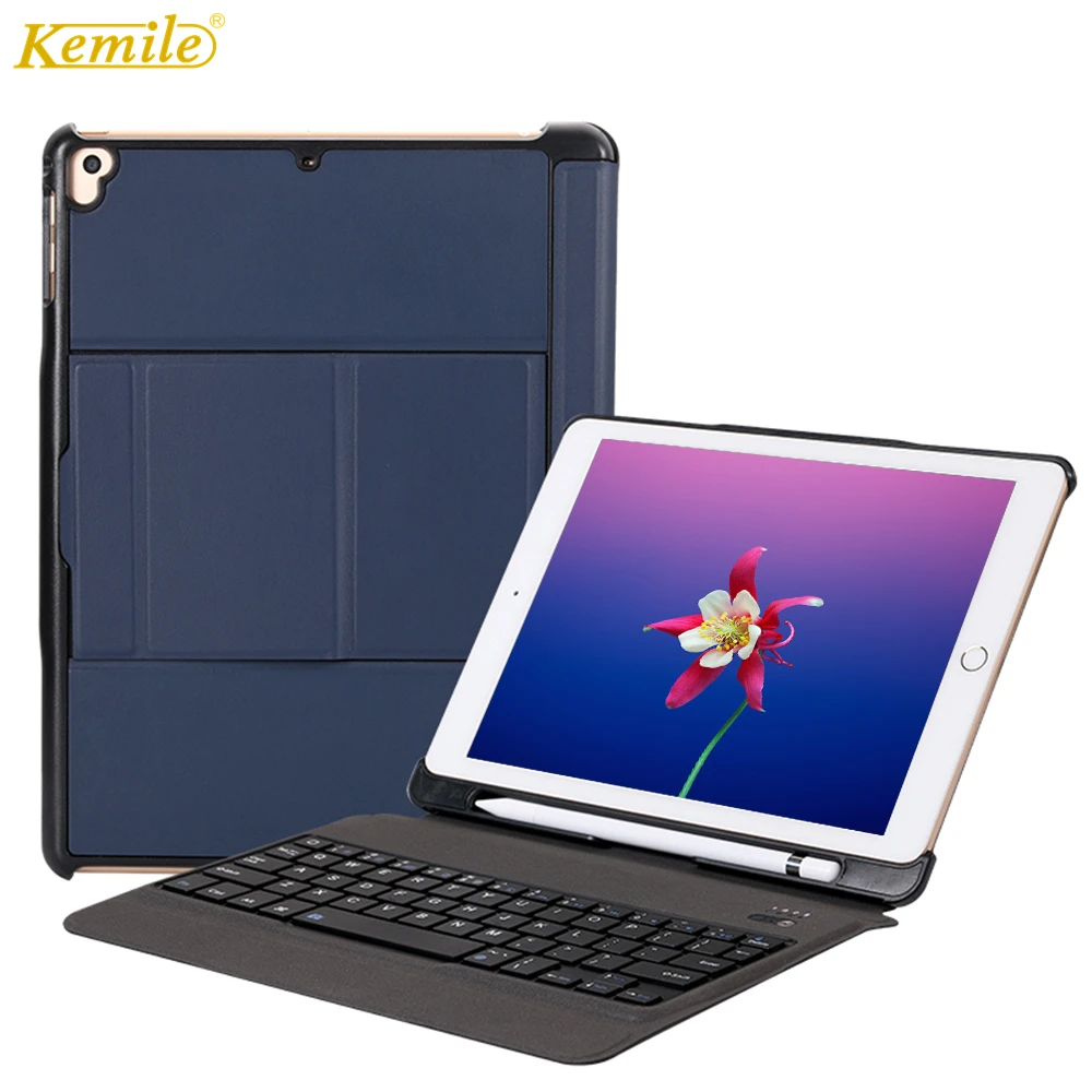 Чехол для iPad 2017/2018 9 7 со съемной клавиатурой с держателем карандашей и подставкой