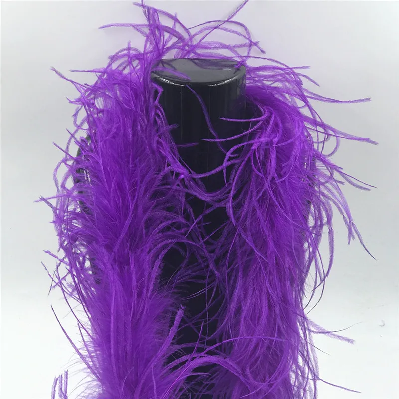 2m Purple Marabou Feathers Boa Ostrich Feather Boa Trim For Wedding