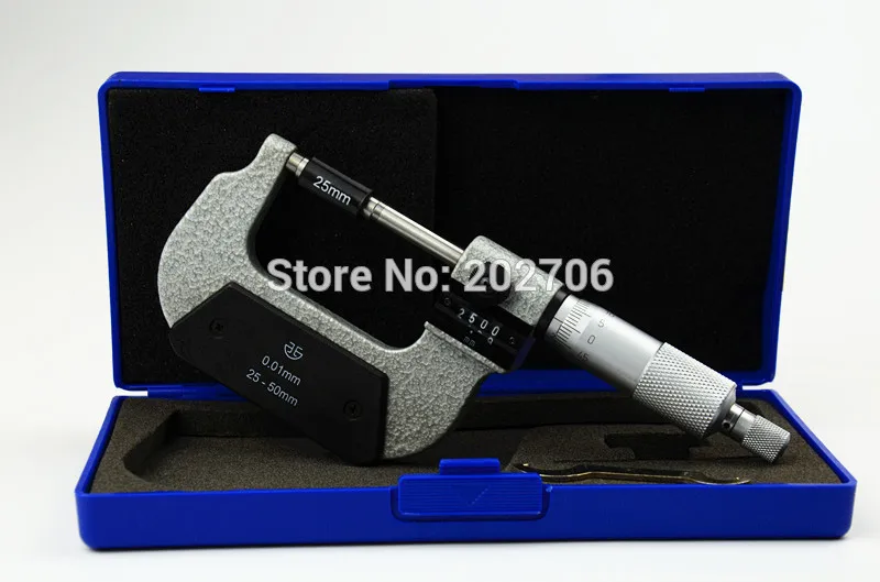 Top quality XIBEI brand 25 50mm* 0.01mm read digital counter micrometer