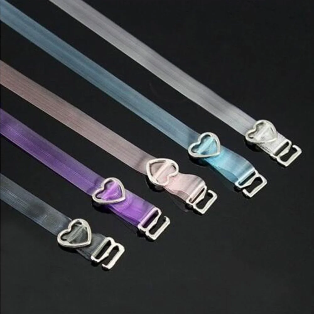 1 Pair High Elastic Fashion Stripe Transparent Bra Underwear Strap