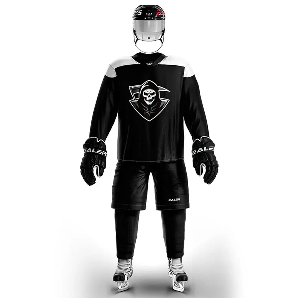 

COLDOUTDOOR pirate ice hockey jersey accept custom name and number black