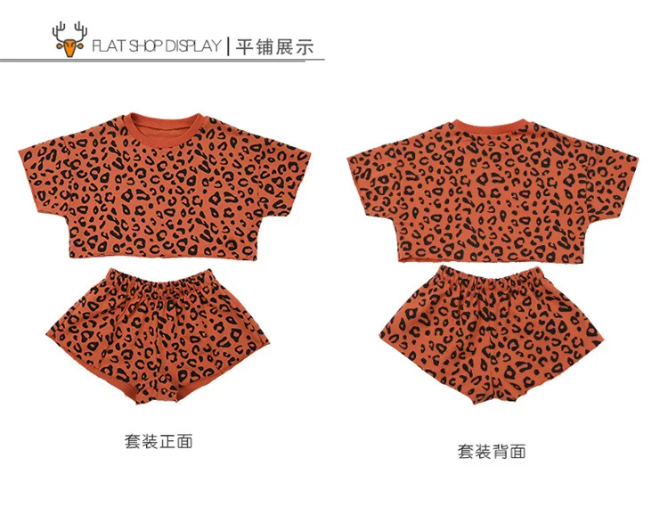 Korean Baby Girls Summer Outfit 2019 Toddler Girl Clothes Four-color Leopard T Shirt Shorts Children Clothing Set 2Pcs Kids Suit (36)