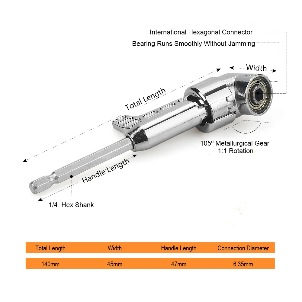 JelBo 105 Degree Right Angle Drilling Corner Screwdriver Holder Drill Bit Extension Shank for Socket Holder Adaptor Car Repair JelBo 105 Degree Right Angle Drilling Corner Screwdriver Holder Drill Bit Extension Shank for Socket Holder Adaptor Car Repair