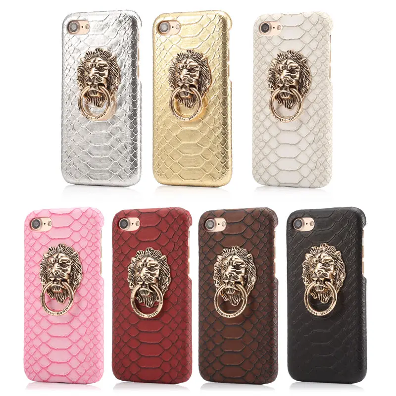 Aoweziic Lion head shop for iPhone 6Plus phone case 6s 7plus 8Plus X punk ring buckle protection suit tide