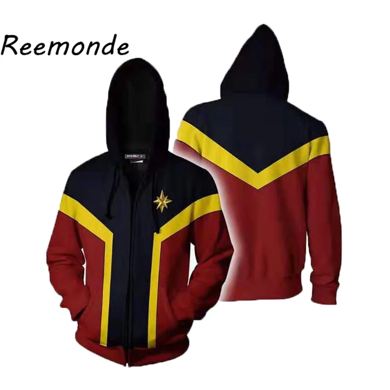 

The Avengers Endgame Captain Marvel Hoodie Sweatshirt Women Clothes 2019 Carol Danvers Cosplay Jacket Long Sleeve Friends Tops