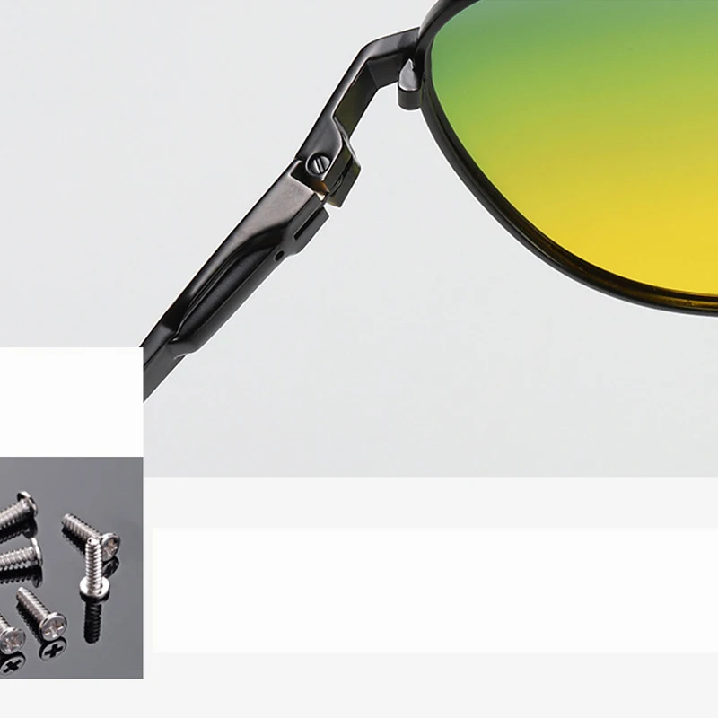 Ночное видение очки поляризованные день и ночь винтажные lentes-де-сол hombre Óculos de sol masculino Авиатор gafas-де-сол готический