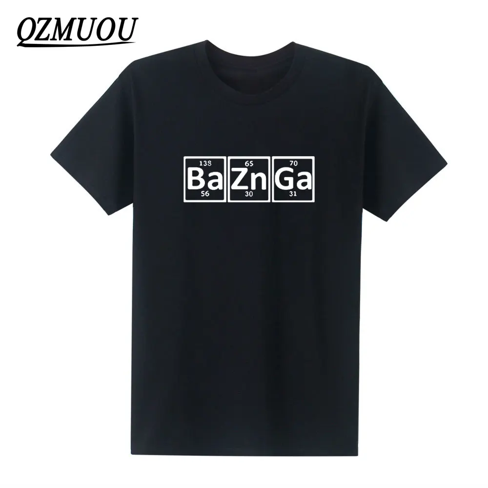 

Fashion Casual New Cotton Men Short Sleeve T Shirt Bazinga Periodic Table The Big Bang Theory Sheldon Cooper T-shirt Size