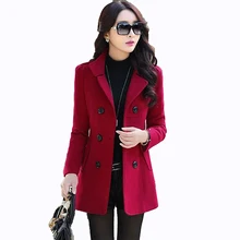 Хорошее осенне-зимнее Новое модное женское Шерстяное Пальто двубортное пальто элегантное облегающее кокон длинное шерстяное пальто однотонные Топы LU214