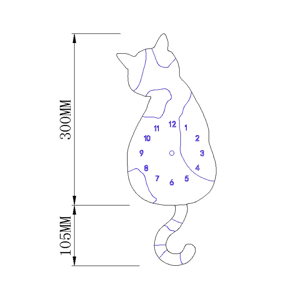 Милые Креативные в мультяшном стиле кошка настенные часы в форме домашнего декора часы путь хвост движение тишина Relogio цифровой Parede