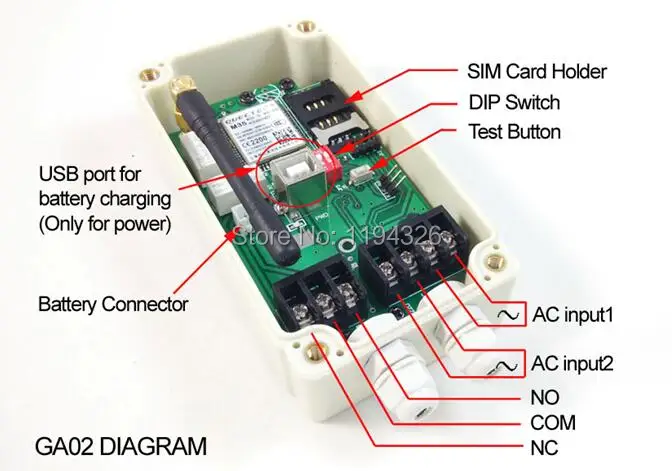 GSM SMS сигнализация для AC сигнализатор падения напряжения работает с GSM сотовыми телефонами