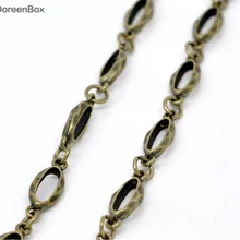 Doreen Box Lovely Bronze Tone овальные и круглые звенья-открытая цепочка Ожерелье 1 м(B10329