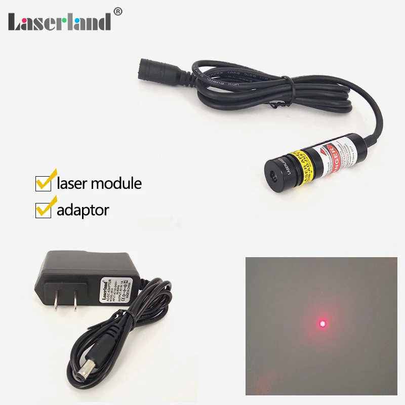 Laserland 14 5x48 мм 650nm 660nm 5mW красный точечный лазерный диодный модуль с адаптером
