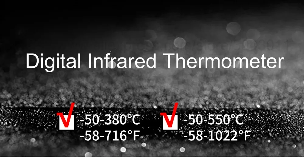 Инфракрасный термометр-50-380/550 градусов Бесконтактный цифровой лазерный температурный пистолет по Фаренгейту/по Цельсию ЖК-дисплей