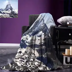 Mountain Одеяло Маттерхорн саммит с облаками горные пейзажи Glacier натуральный Красота Изображения Теплая из микрофибры Одеяло s для кровати