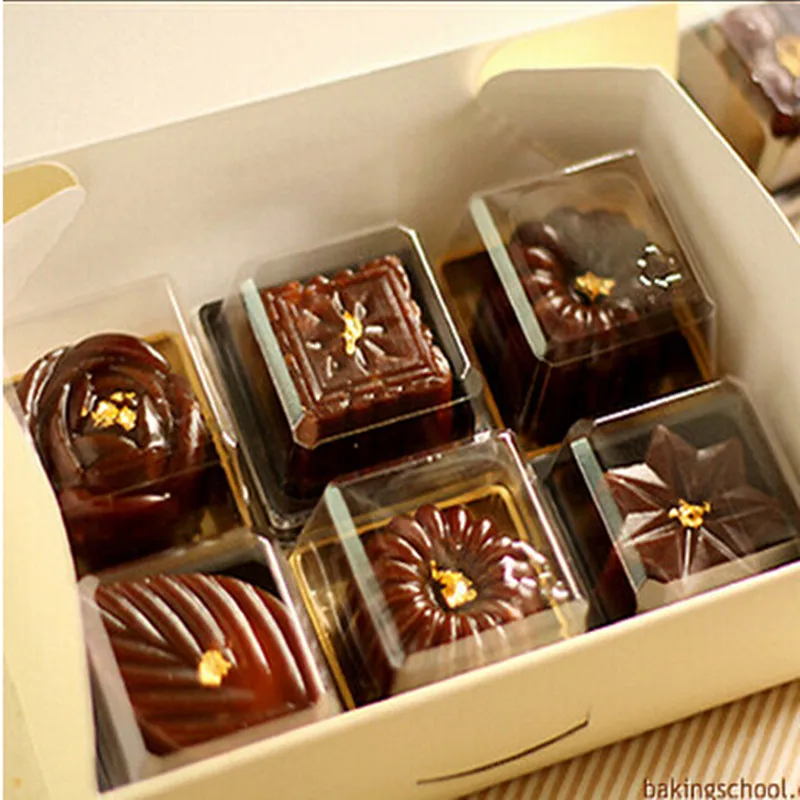 Пластиковые Cake Box Один Человек Торт Коробки Золотой Нижней Mooncake Из Пвх Пищевой