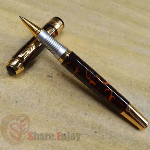 Роликовая Шариковая ручка Jinhao X250 черный и золотой с красным кластическим узором