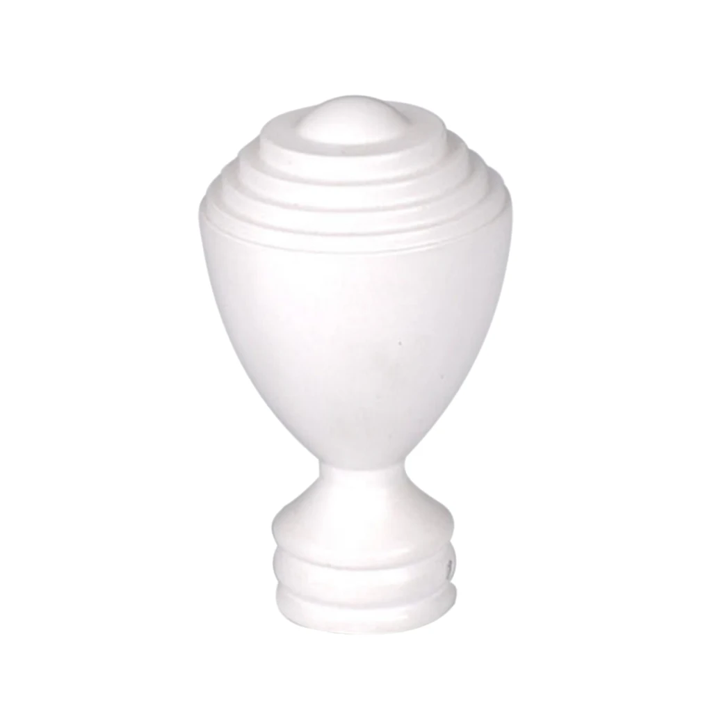 High quality 1 xMetal Curtain Pole Finial, Window Drapery Rod Decorative End Head White O Thick Single Curtain Rod Set