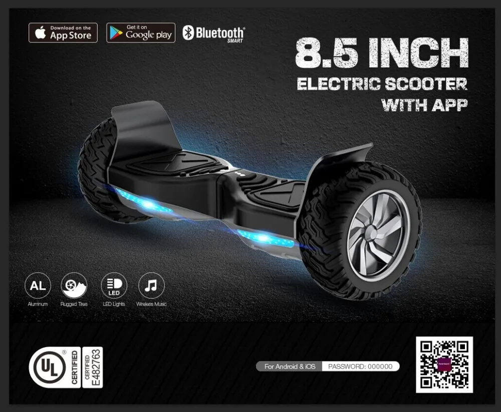 UL 2272 Certification 8.5 inch 2 wheel Smart Balance Scooter Electric
